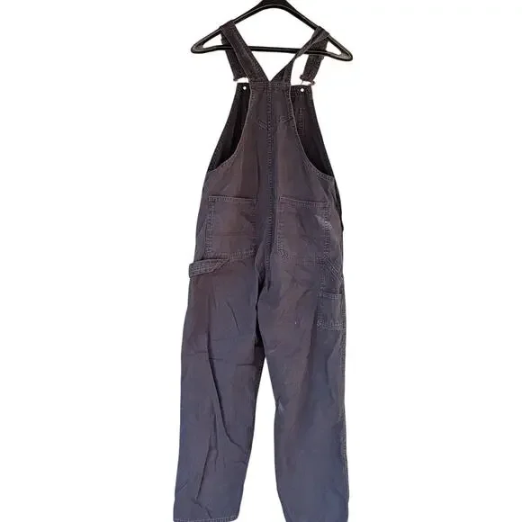 VANS Women's Medium Black Denim Overalls "Groundwork" Carpenter Bib Cotton - Picture 2 of 10